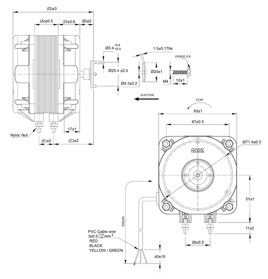 Dimensions of a Q Motor